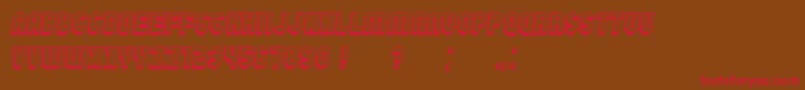 ChicagoFlat3D Italic-Schriftart – Rote Schriften auf braunem Hintergrund