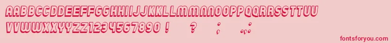 ChicagoFlat3D Italic-fontti – punaiset fontit vaaleanpunaisella taustalla