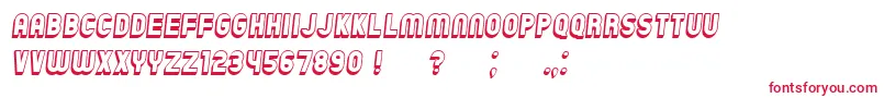 ChicagoFlat3D Italic Font – Red Fonts on White Background