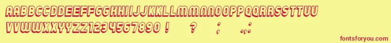 fuente ChicagoFlat3D Italic – Fuentes Rojas Sobre Fondo Amarillo