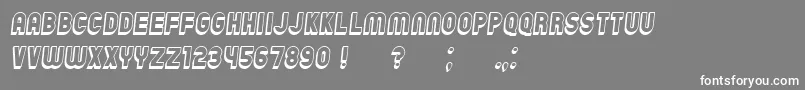 フォントChicagoFlat3D Italic – 灰色の背景に白い文字
