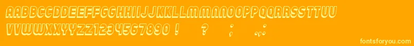 Czcionka ChicagoFlat3D Italic – żółte czcionki na pomarańczowym tle