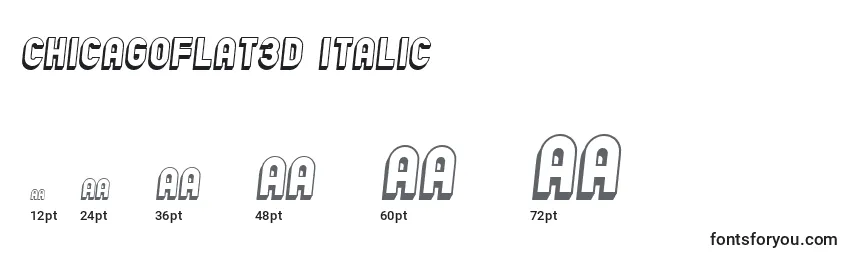 Tailles de police ChicagoFlat3D Italic