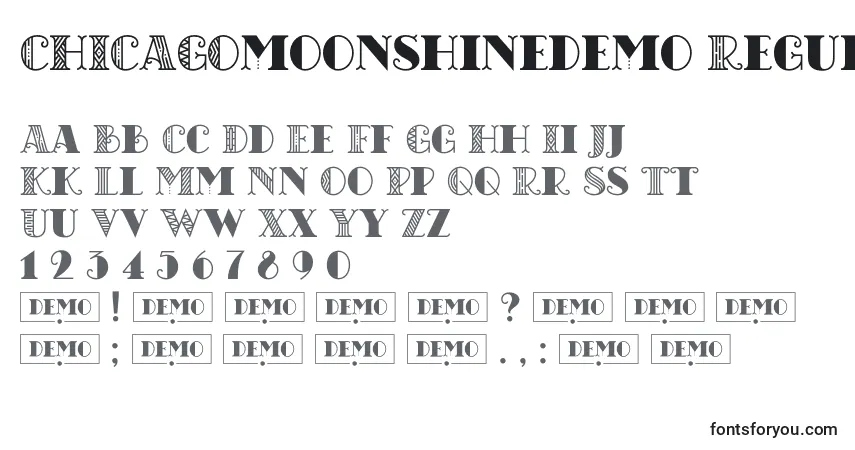 Шрифт CHICAGOmoonshinedemo Regular – алфавит, цифры, специальные символы