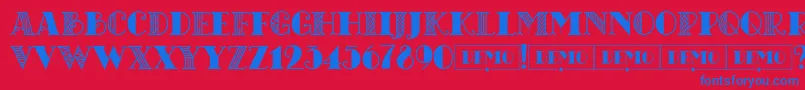 フォントCHICAGOmoonshinedemo Regular – 赤い背景に青い文字