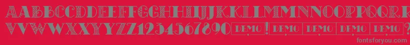 フォントCHICAGOmoonshinedemo Regular – 赤い背景に灰色の文字