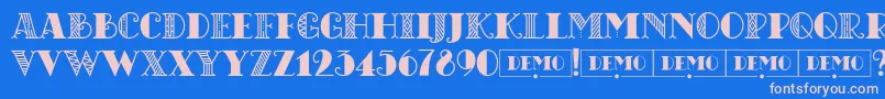 CHICAGOmoonshinedemo Regular Font – Pink Fonts on Blue Background