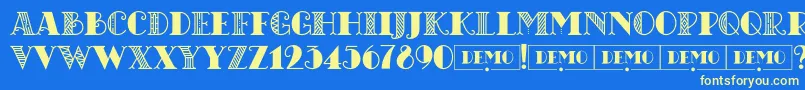 CHICAGOmoonshinedemo Regular Font – Yellow Fonts on Blue Background