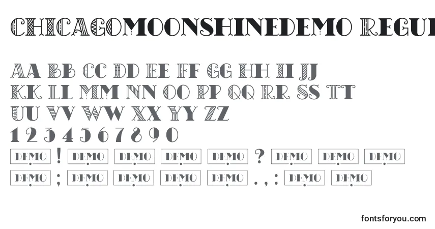 Fuente CHICAGOmoonshinedemo Regular (123294) - alfabeto, números, caracteres especiales