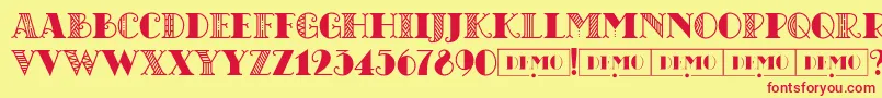 CHICAGOmoonshinedemo Regular Font – Red Fonts on Yellow Background