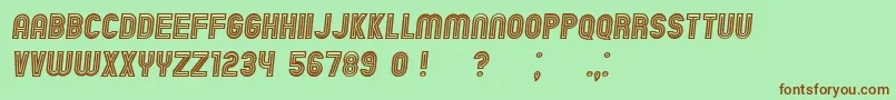 ChicagoNeon Italic Font – Brown Fonts on Green Background