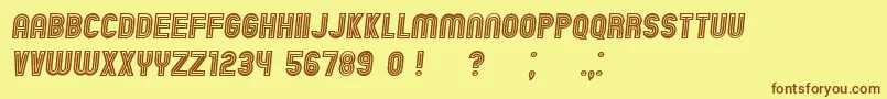 Fonte ChicagoNeon Italic – fontes marrons em um fundo amarelo