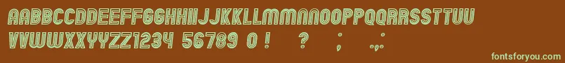 フォントChicagoNeon Italic – 緑色の文字が茶色の背景にあります。
