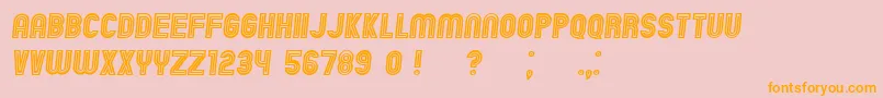 フォントChicagoNeon Italic – オレンジの文字がピンクの背景にあります。