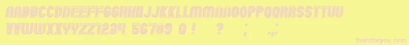 ChicagoNeon Italic-fontti – vaaleanpunaiset fontit keltaisella taustalla