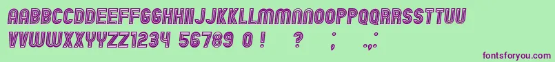 ChicagoNeon Italic Font – Purple Fonts on Green Background