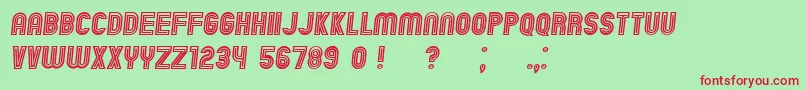 ChicagoNeon Italic Font – Red Fonts on Green Background