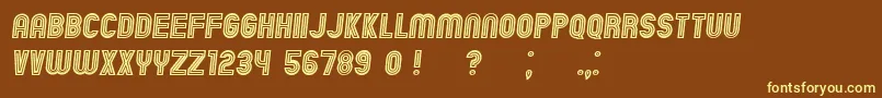 ChicagoNeon Italic-fontti – keltaiset fontit ruskealla taustalla