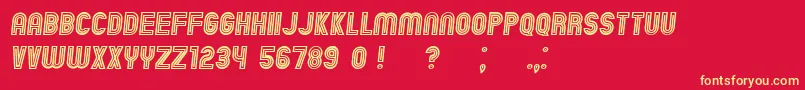 ChicagoNeon Italic-fontti – keltaiset fontit punaisella taustalla