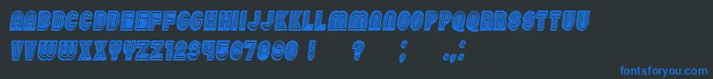 ChicagoNeon3D Italic Font – Blue Fonts on Black Background