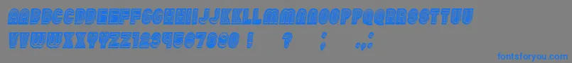 ChicagoNeon3D Italic-Schriftart – Blaue Schriften auf grauem Hintergrund