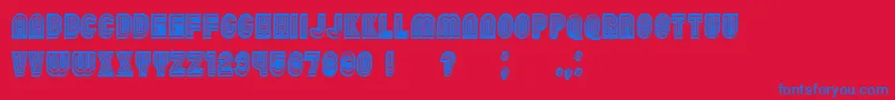 ChicagoNeon3D Font – Blue Fonts on Red Background