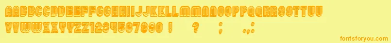 ChicagoNeon3D Font – Orange Fonts on Yellow Background