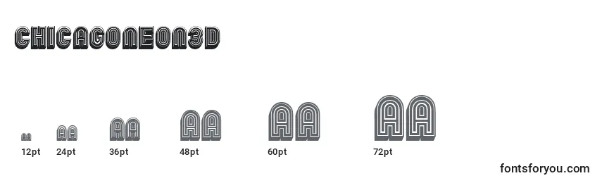 ChicagoNeon3D Font Sizes
