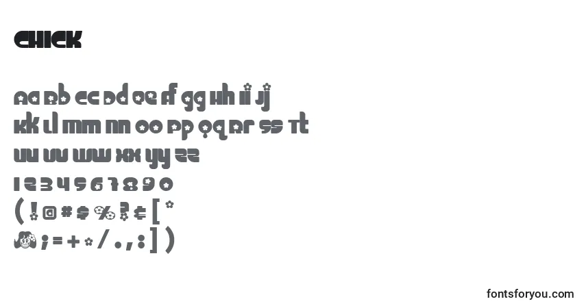 A fonte CHICK    (123299) – alfabeto, números, caracteres especiais