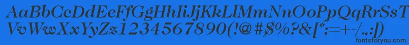 Caslon335mediumRegularitalic-Schriftart – Schwarze Schriften auf blauem Hintergrund
