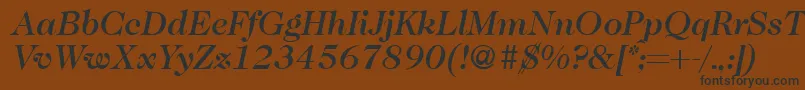 Шрифт Caslon335mediumRegularitalic – чёрные шрифты на коричневом фоне