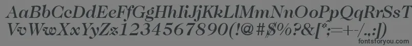 Caslon335mediumRegularitalic Font – Black Fonts on Gray Background