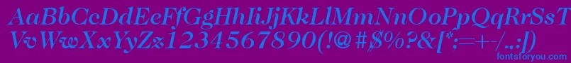 fuente Caslon335mediumRegularitalic – Fuentes Azules Sobre Fondo Morado