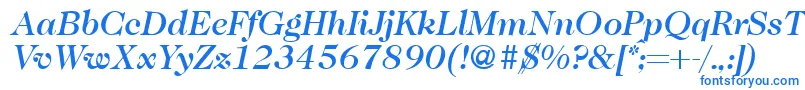 Czcionka Caslon335mediumRegularitalic – niebieskie czcionki