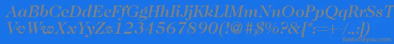 Więcej informacji o czcionce Caslon335mediumRegularitalic Czcionka Caslon335mediumRegularitalic – szare czcionki na niebieskim tle