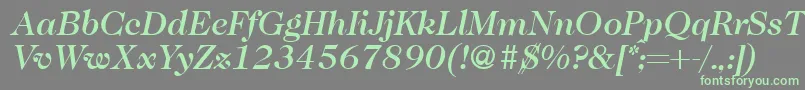 Weitere Informationen zur Caslon335mediumRegularitalic-Schriftart Caslon335mediumRegularitalic-Schriftart – Grüne Schriften auf grauem Hintergrund