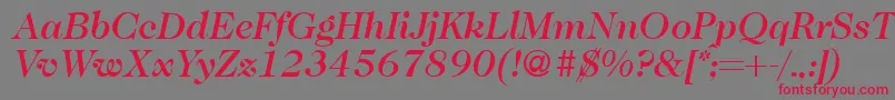 Caslon335mediumRegularitalicフォントについての詳細 フォントCaslon335mediumRegularitalic – 赤い文字の灰色の背景