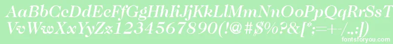 Caslon335mediumRegularitalic Font – White Fonts on Green Background