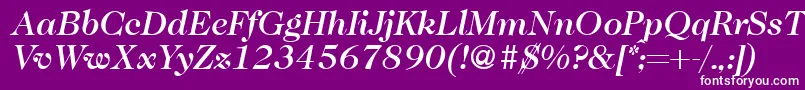 Weitere Informationen zur Caslon335mediumRegularitalic-Schriftart Caslon335mediumRegularitalic-Schriftart – Weiße Schriften auf violettem Hintergrund