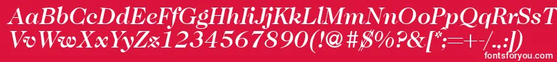 Caslon335mediumRegularitalic Font – White Fonts on Red Background