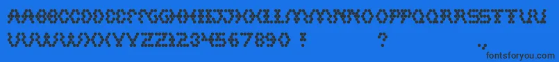Hexagonal Font – Black Fonts on Blue Background