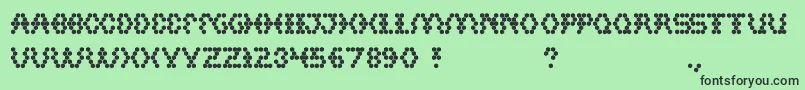 Hexagonal Font – Black Fonts on Green Background