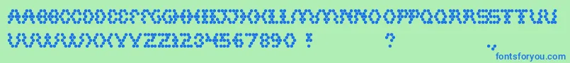 Hexagonal Font – Blue Fonts on Green Background