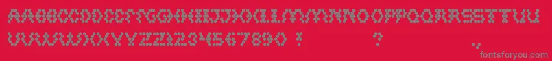 fuente Hexagonal – Fuentes Grises Sobre Fondo Rojo