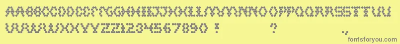 Hexagonal Font – Gray Fonts on Yellow Background