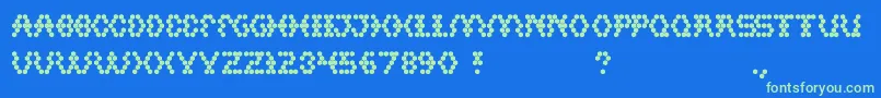 Hexagonal Font – Green Fonts on Blue Background