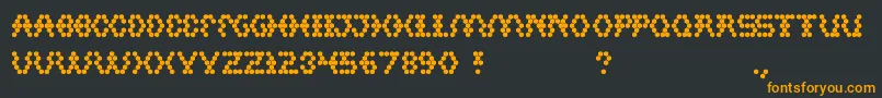 Hexagonal Font – Orange Fonts on Black Background