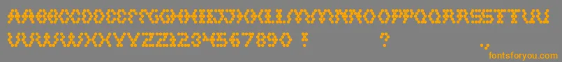 Hexagonal Font – Orange Fonts on Gray Background