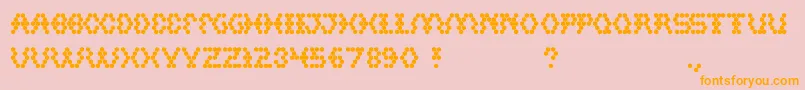 Hexagonal Font – Orange Fonts on Pink Background