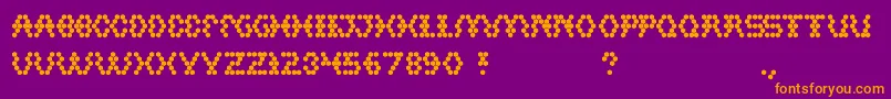 Hexagonal Font – Orange Fonts on Purple Background